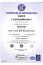 ISO14001:2004 authentication certificate (2014)